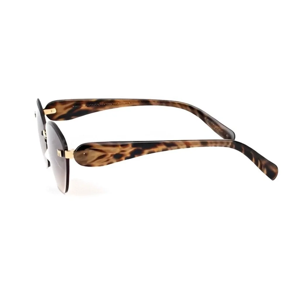 Rimless Cat Eye Sunglasses Gold Tortoise Gradient Lens Womens Modern Women 2026‎
